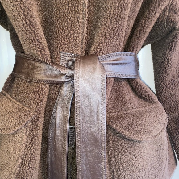 IDEOLOGY Womens 1X Brown Fur Collar Soft Coat Toe Waist WARM - Picture 3 of 7